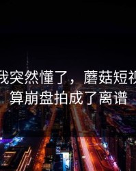 这一刻我突然懂了，蘑菇短视频把预算崩盘拍成了离谱