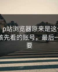 说真的，p站浏览器原来是这个原因——最应该先看的账号，最后一段很重要