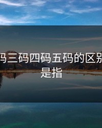 一码二码三码四码五码的区别，一码是指