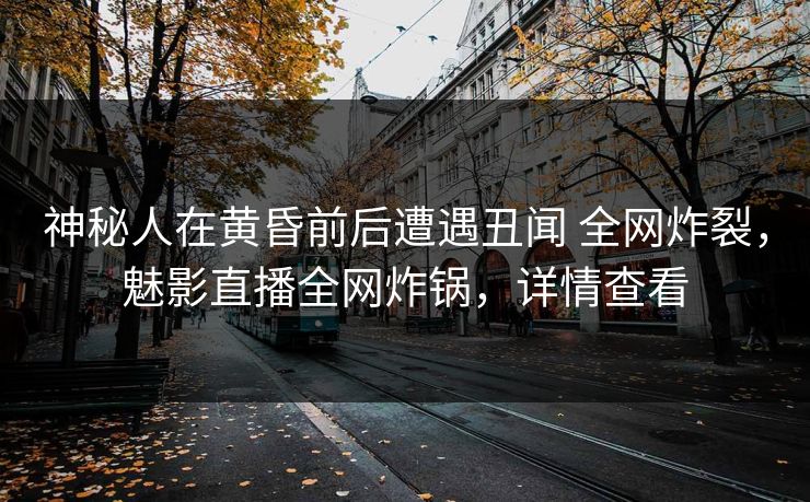 神秘人在黄昏前后遭遇丑闻 全网炸裂，魅影直播全网炸锅，详情查看